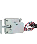 Heavy Duty DC12V Solenoid Cabinet Door Lock With Carbon Steel Deadbolts And Rock Solid One Fifty Pound Latch Hook, close-up view.