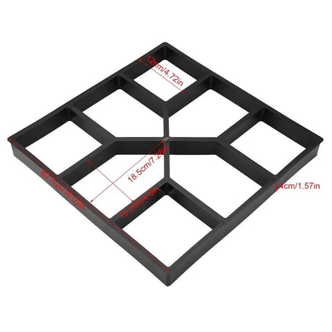 Concrete Path Molds Set For Patio And Garden Walkways Reusable Plastic Paver Molds with diverse shapes viewed from top
