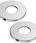 Heavy Duty Two Inch Wall Split Flange Stainless Steel Round Escutcheon Plate Cover For Pipes Slick Silver Finish in two pack.