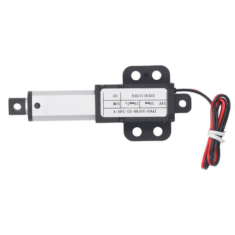 Compact 24V Linear Actuator With Splash Proof Housing And Zero Drama Wiring For Custom Builds Smooth One Point Two Inch Stroke showing the actuator from the top view.