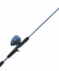 Slingshot Spincast Reel And Rod Combo For Grab And Go Anglers, 5 Foot 6 Inch Two Piece Fiberglass Rod, Size 30 Reel, Blue