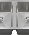 Stainless Steel Undermount Kitchen Sink 31 Inch Double Bowl 50-50, 16-Gauge 304-Grade, shown from above highlighting dual basins