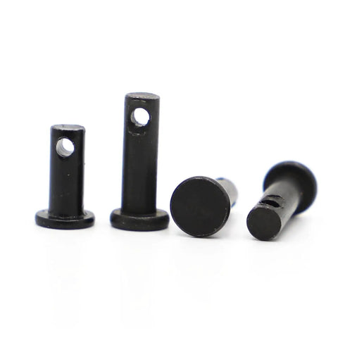Heavy Duty Workhorse Black Carbon Steel Flat Head Roll Pin With Through Hole For Axis Positioning GB882 30mm Length M4 Diameter 10 Piece