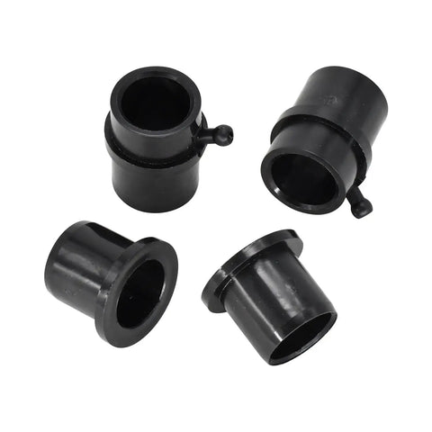 Flange Bearing Bushing Kit For MTD Cub Cadet Troy-Bilt Lawn Mower Replacement 741-0990 shown in black plastic, includes four pieces