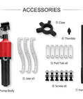 Heavy Duty 5 To 50 Ton Wheel Bearing Separator accessories, pump body, claws, thimble, pull tabs, screws, handle.