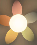 YPDJVLTI Children's Ceiling Fans Lights Ceiling Lamp with colorful petal design and central light bulb for children's rooms.