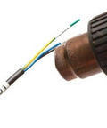 Hardcore Industrial Polyolefin Heat Shrink Tube Labels For Rock Solid Cable Tagging And Durable Permanent Equipment Marking Compatible With Popular Label Makers on a wire connection.