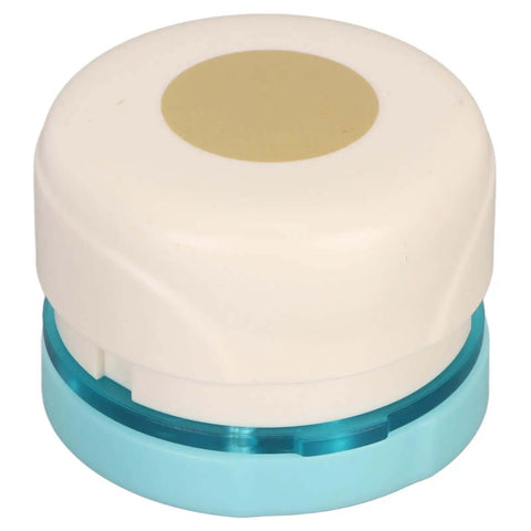 Heavy Duty Round Paper Punch for Scrapbookers and Card Makers, metal craft hole punch with positioning guide and blue base.