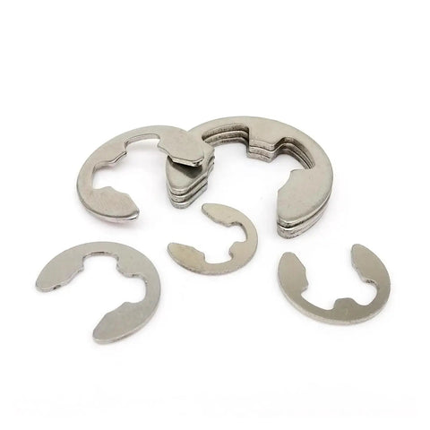 Beefed Up External Retaining Ring Kit In 304 Stainless Steel For Shafts E Clip Circlip Snap Ring Washer assorted sizes.