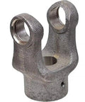 Heavy Duty Universal Joint Yoke Replacement For Driveshaft Systems, steel yoke with two openings, designed for heavy torque transfer.