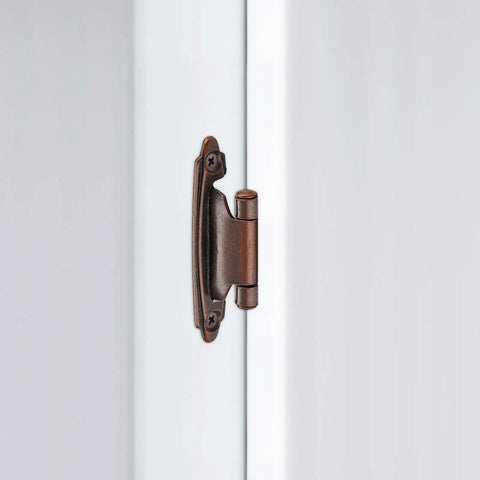 Antique Copper Cabinet Hinges Running Dead Smooth As Butter With Heavy Duty Self Closing Springs And Silent Silicone Dampers 3 8 Inch Inset Mount Full Installation Kit 30 Pack on cabinet door