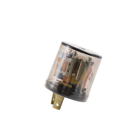 Universal 12V 2 Pin LED Flasher Relay For Turn Signals And Hazard Lights Two Pack Electronic Blinker Module With Max 20 Amp Capacity on white background