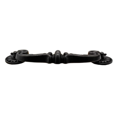 Front view of Set Of 4 Rustic Vintage Style Drop Down Bail Pull Handles with 151mm hole center and 185mm length made of zinc alloy.