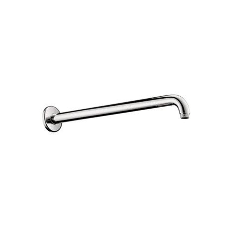 16-Inch Modern Rain Shower Arm In Chrome Finish With Escutcheon Plate, Brass Construction, 1/2-Inch Inlet, Wall Mount