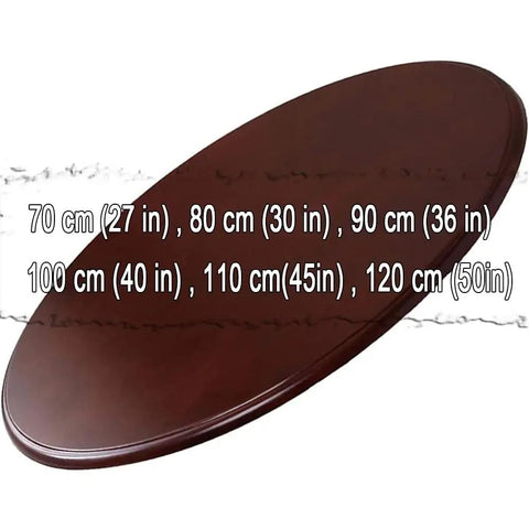 Large Lazy Susan Table Turntable Round Dining Tray 360 Degree Swivel Plate 30 40 50 Inch Easy To Clean Reddish Brown Kitchen Counter Organizer Share Food image showing various sizes.