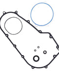 Precision Machined Motorcycle Clutch Primary Cover Gasket Kit Built Tough For Heritage Softail Fat Boy Street Bob FXDL FXDC Breakout with black rubber gaskets.