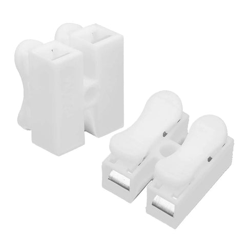 Flame Retardant Cable Clamp Terminal Block Wire Press Spring Set For Quick Connector 200 Pieces, white material, close-up view