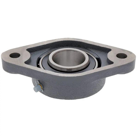 Two Pack 2-Bolt Flange-Mount Ball Bearing Unit With Cast Iron Housing, Insert Bearing, 1-3/4 Inch Bore, front view