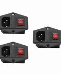 Three Piece AC Power Socket Switch With Built In Light Four Pin for 3D Printer CNC Machine power supply and control panel.