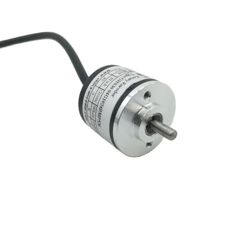 Ultra Compact GHS30 Open Collector NPN Output Rotary Encoder With 4mm Shaft, 100 To 1024 Pulses Per Revolution, 500 PPR, Built For Tight Spaces, Dope For DIY Robotic Projects And Precise Motion Sensing, silver metal housing