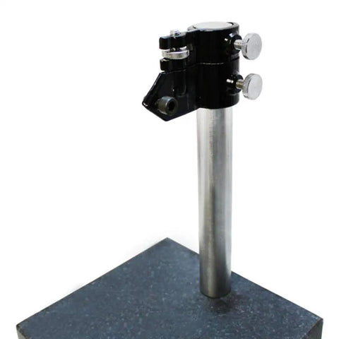 Granite Surface Check Comparator Stand Plate With 6 By 6 By 2 Inch Base, Ultra Flat 0.0005 Inch Tolerance, 8 Inch Column, 0.934 Inch Bar