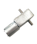 12V DC Worm Gear Motor With Dual Output Shafts Dope Torque, JGY370 Double Shaft Reducer, metal casing, top view