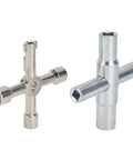 4 Way Sillcock Water Key And 4 End Utility Key Set Stainless Steel Faucet Valve Wrench Kit For Opening Valves Faucets Cabinets And Spigots