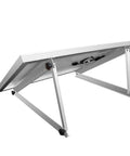 28 Inch Adjustable Solar Panel Mount Brackets With Foldable Tilt Legs for RV roof, showcasing aluminum construction and tilt adjustment.