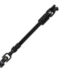 Side view of lower power steering column intermediate shaft, adjustable length, black with dual U-joints