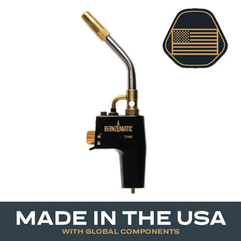 Trigger Start Butane Torch For Soldering And Welding, Instant On Off Ignition, Lock Button For Finger Free Use, Adjustable Flame USA made