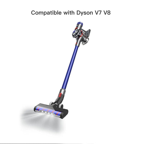 Motorized Vacuum Brush Attachment With LED Headlights For V7 V8 Cordless Vacuum Cleaners Soft Roller And Bristle Head