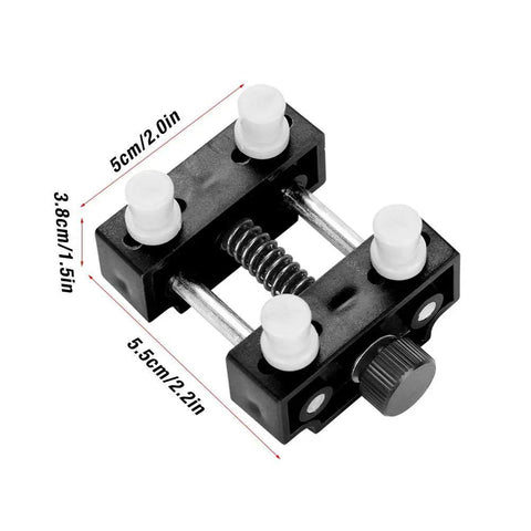 Handy Adjustable Watch Case Holder Vise For Wristwatch Repair, Metal Open Case Tool With Four Removable Pins, Non Slip Grips