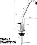 Lead-Free Reverse Osmosis Faucet For Under-Sink Water Filtration Systems Non-Air Gap Chrome 9-Inch Solid Brass RO Faucet diagram