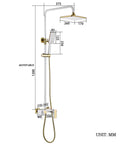 Kick Start Your Daily Ritual With This Clean White Shower Set Featuring A Smooth Waterfall Tub Spout Plus A Spacious 260 By 170 Mm Rainhead Coupled With A Practical Handheld Combo Built For Quick Wall Mounting To Elevate Any Bathroom Flex, showcasing dimensions.