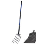 Five-Tine Pitchfork For Gardening 57-Inch Heavy Duty Garden Fork With Fiberglass Handle for Mulch Compost Manure Hay and Soil Loosening