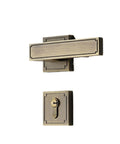 Indoor Silent Door Handle Lock For Wooden Doors With Quiet Latch, yellow bronze, furniture grade hardware, easy install, 35-50mm thickness.