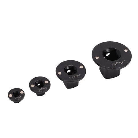 Heavy Duty Low Height Socket Adapter Set 4 PCS Magnetized Drive Converter Kit For Tight Spaces 1/4 3/8 1/2 Inch Sizes Fits Any Tool, 4 pieces