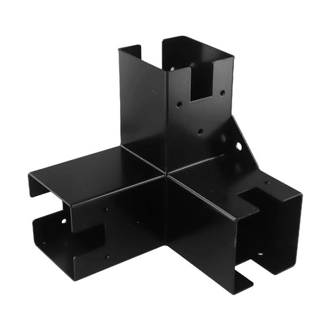 Badass Heavy Duty 90 Degree Corner Bracket Support With Rust Resistant Post Base And Three Way Mounting Kit For Wooden Beams Black Finish