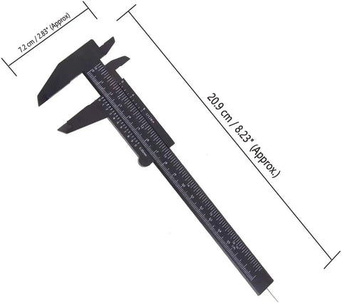 Plastic Vernier Caliper 150mm Mini Caliper With Dual Inch And Millimeter Scale Pro Grade Brow Shaping Tool Black