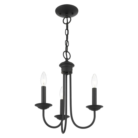 Three Light Black Steel Chandelier For Home Decor With Classic Estate Style Vibe Vintage Inspired Ceiling Fixture