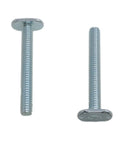 One Quarter Inch T Slot Bolts For T Track 2 Inch Long With Heavy Duty Torque Capability For Woodworking Fixtures And Fixing Devices 12 Pack Durable Zinc Plated DIY Ready Hardware; image shows two zinc plated T-slot bolts.