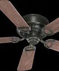 Medallion Flush Mount Patio Ceiling Fan With Walnut Blades, 42 Inch, Old World Finish, Damp Rated For Covered Spaces UL Listed