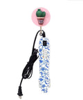 Dope Resin Heat Gun 300W With 6.6Ft Cable For Crafts And DIY Projects, blue floral design, coiled black cable, tabletop stand.