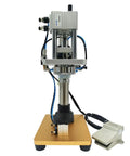 IntXanth Pneumatic Perfume Bottle Crimping Machine 15mm Aluminum Cap Capper Sealer For Vials & Oral Liquid Spray Caps High-Speed Production Tool 800-1000 Bph Industrial Grade sealing equipment, front view.