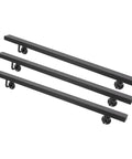 Built Damn Tough Wall Mount Stair Handrail In Sleek Black Finish Crafted From Genuine Stainless Steel With Sure Grip Non Slip Rail and hassle free setup supports up to two hundred pounds, three rails visible.