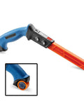 Ergonomic Push Stick For Table Saws and Router Tables with Non Slip Handle, shown with replaceable tip and guide roller.