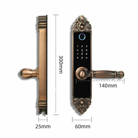 Knocks Out Burglary Hassle Smart Door Lock With Touchscreen Fingerprint Scanner Rfid Card And Numeric Code Entry showing sleek design.