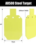 AR500 Steel Target Gong Set 4 Inch 6 Inch 8 Inch And 7X12 Torso Target with Anti Splatter Shooting Plate shown with dimensions