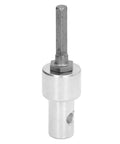 Earth Auger Adapter For 1 To 3 Garden Drill Bits With 2 Slots And 2 Pits, Carbon Steel Construction, 1/2 Inch Thread, Round Shank