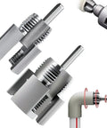 Heavy Duty Electric Drill Pipe Threader Kit For 1/2 Inch And 3/4 Inch Pvc Pipes With Multi-Size Dies showing dies and threading tool for precision plumbing.